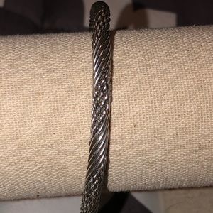 Sterling silver twisted wire cable cuff